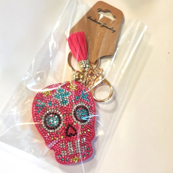 Da De Los Muertos Day Of The Dead Sugar Skull Key Fob Back - Etsy - Foto 2